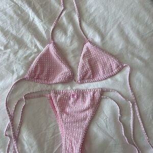 Pink gingham Bikini Set